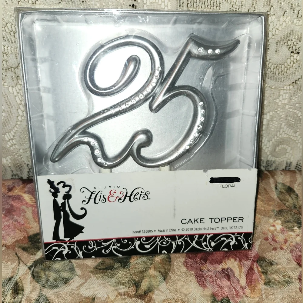 Silver Cake Topper